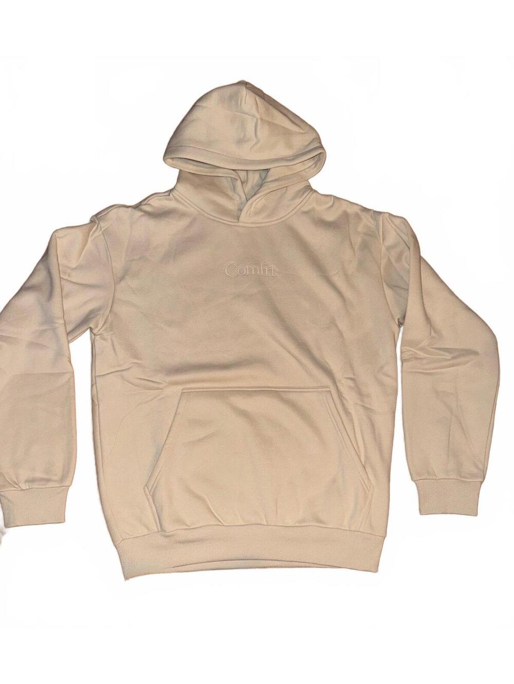 Comfrt hoodie unisex Sz S bone off white Sweatshirt Pullover new in bag clean